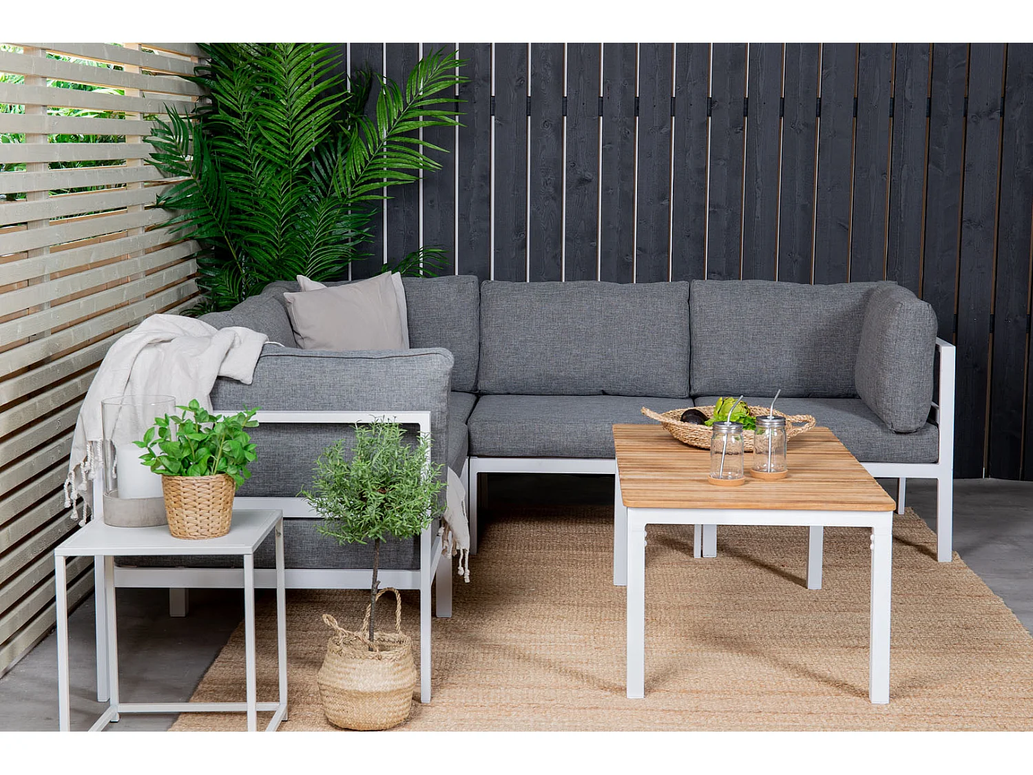 Brasilia Table basse, blanc, teck.