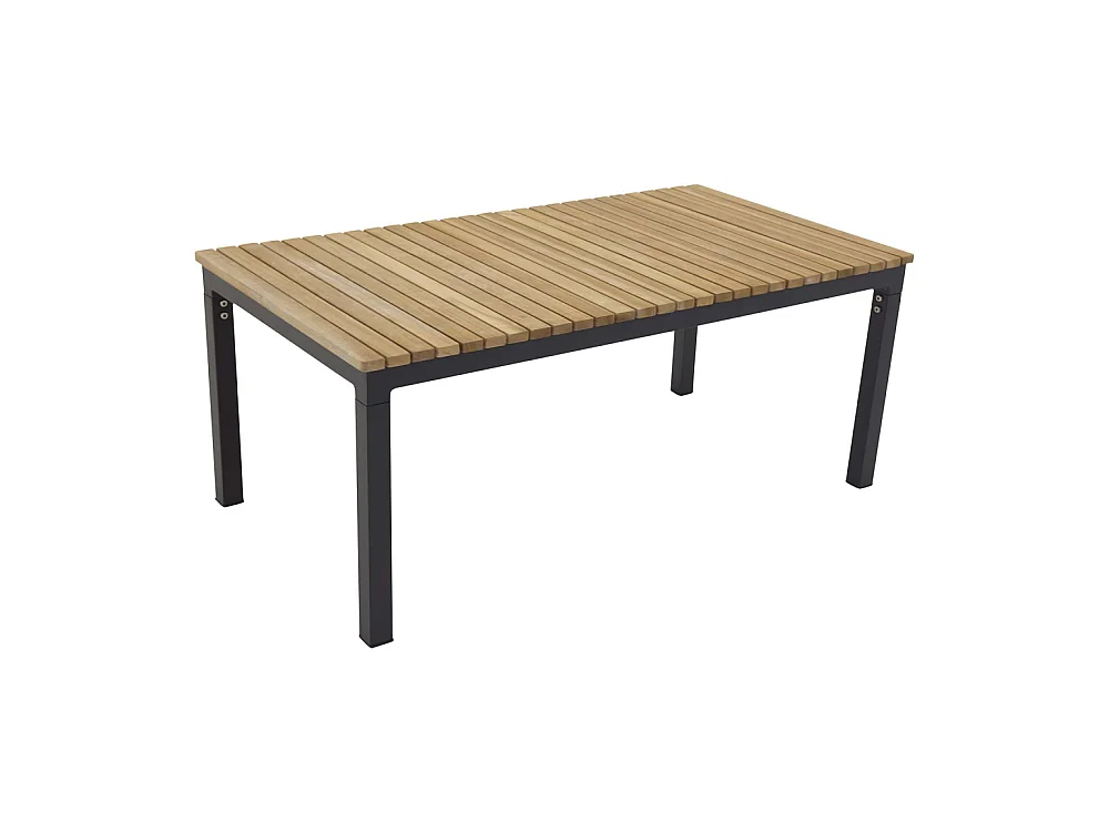 Table Basse de Jardin "Brasilia" 110cm Naturel & Noir
