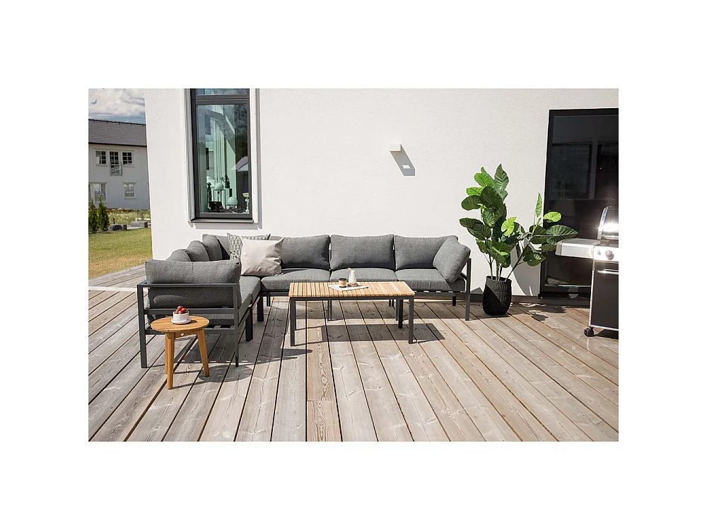 Table Basse de Jardin "Brasilia" 110cm Naturel & Noir