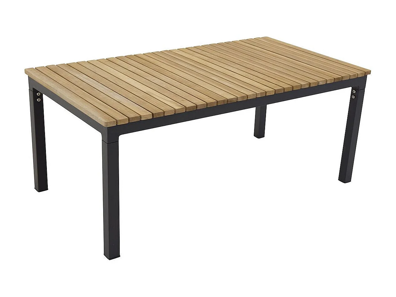 Table Basse de Jardin "Brasilia" 110cm Naturel & Noir