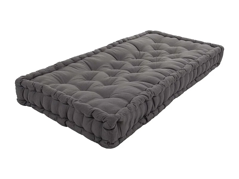 Coussin de palette en coton coloré 120 x 80 cm Gris Anthracite