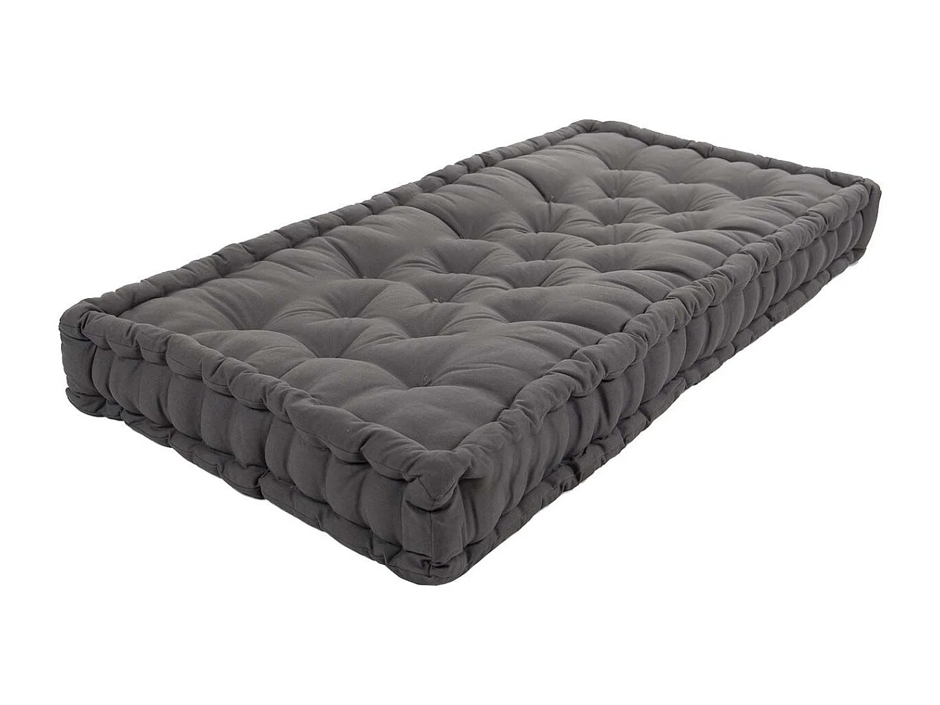 Coussin de palette en coton coloré 120 x 80 cm Gris Anthracite