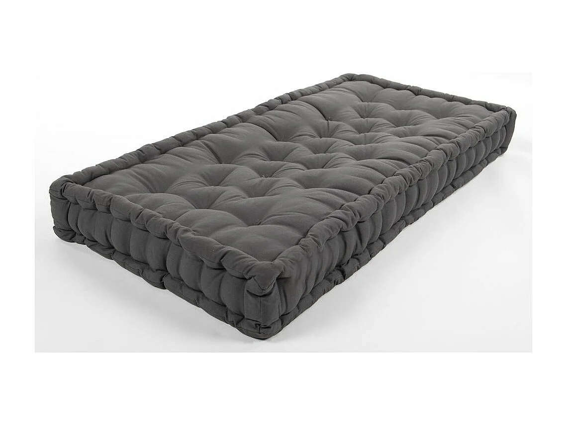 Coussin de palette en coton coloré 120 x 80 cm Gris Anthracite