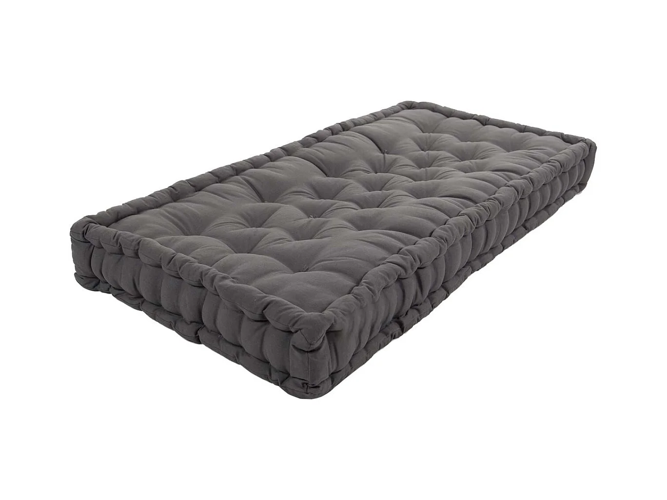 Coussin de palette en coton coloré 120 x 80 cm Gris Anthracite