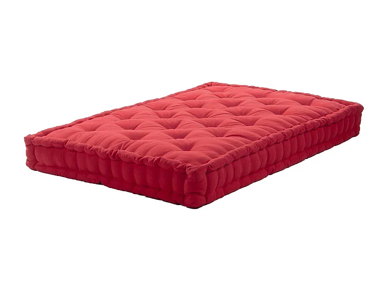 Coussin de palette en coton coloré 120 x 80 cm Rouge