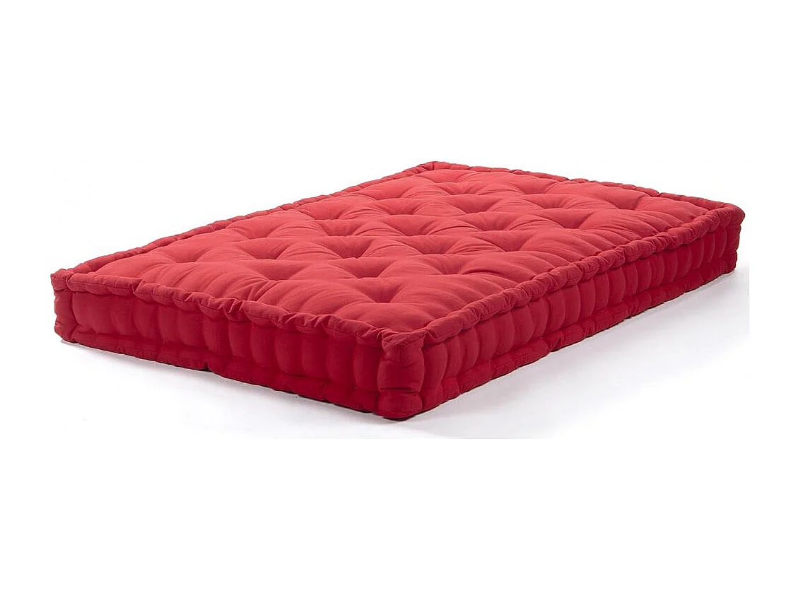 Coussin de palette en coton coloré 120 x 80 cm Rouge