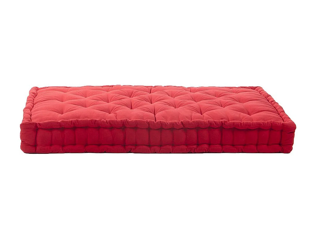 Coussin de palette en coton coloré 120 x 80 cm Rouge