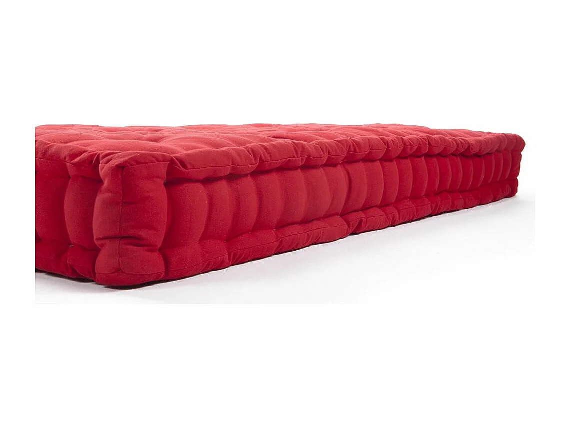 Coussin de palette en coton coloré 120 x 80 cm Rouge