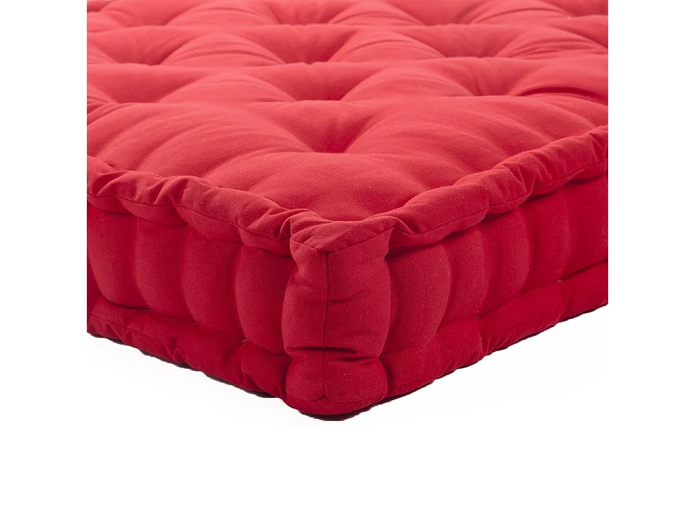Coussin de palette en coton coloré 120 x 80 cm Rouge