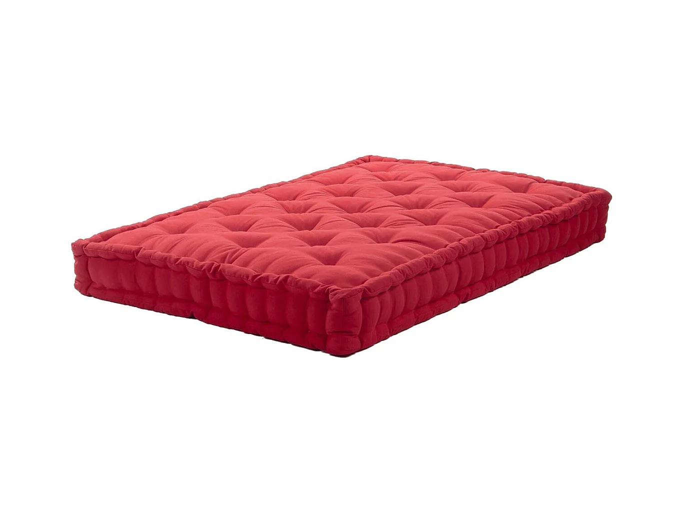 Coussin de palette en coton coloré 120 x 80 cm Rouge