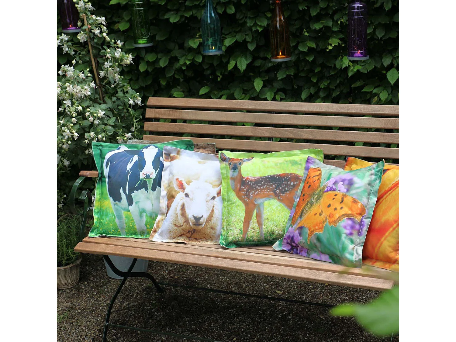 Coussin extérieur imperméable daim 41,5 x 41,5 x 10 cm