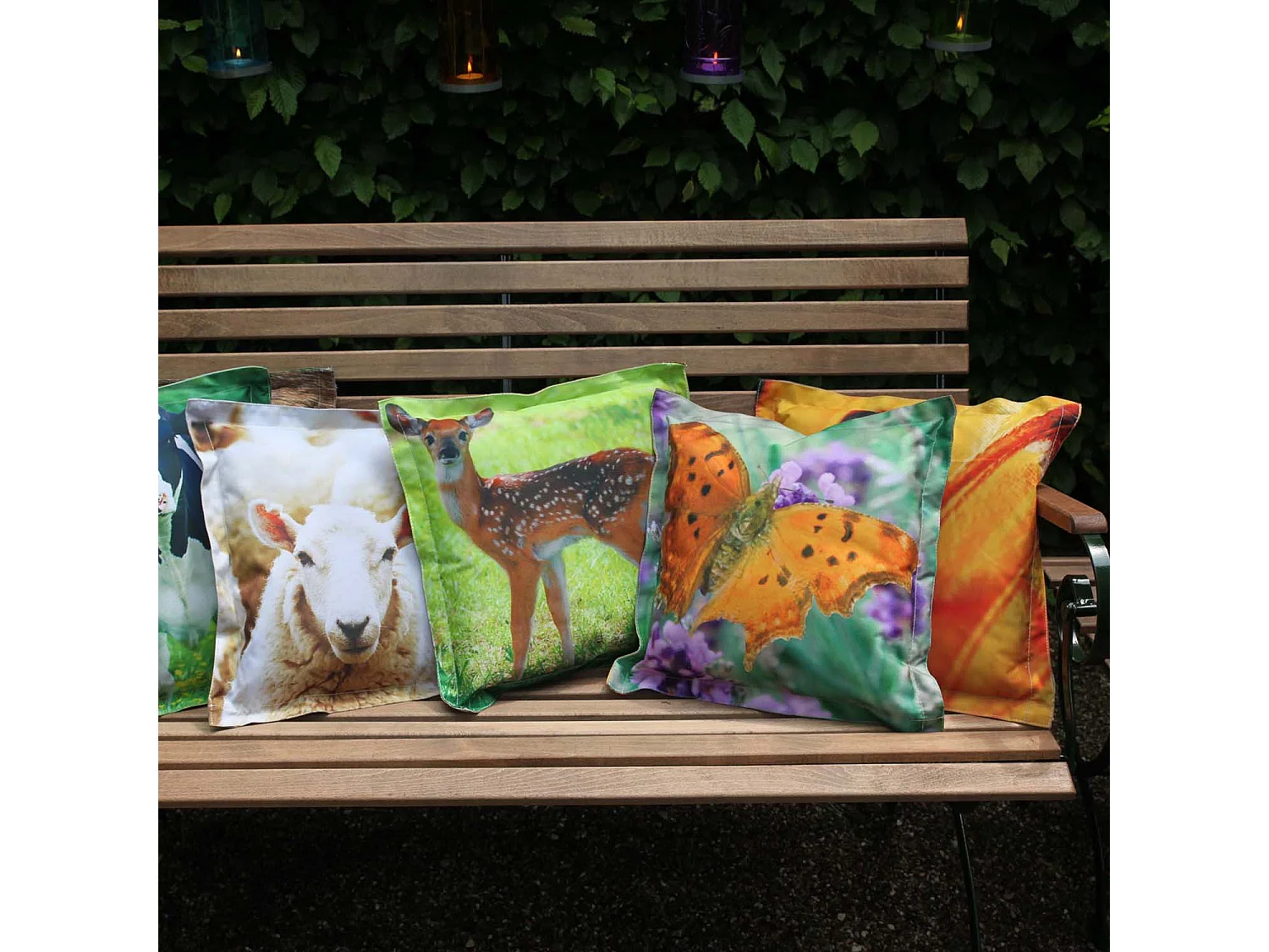 Coussin extérieur imperméable daim 41,5 x 41,5 x 10 cm