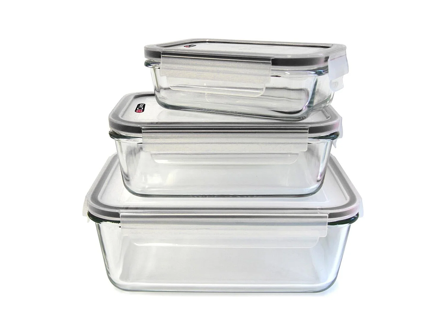 Platos de cristal para hornear con tapas herméticas (Juego de 3)