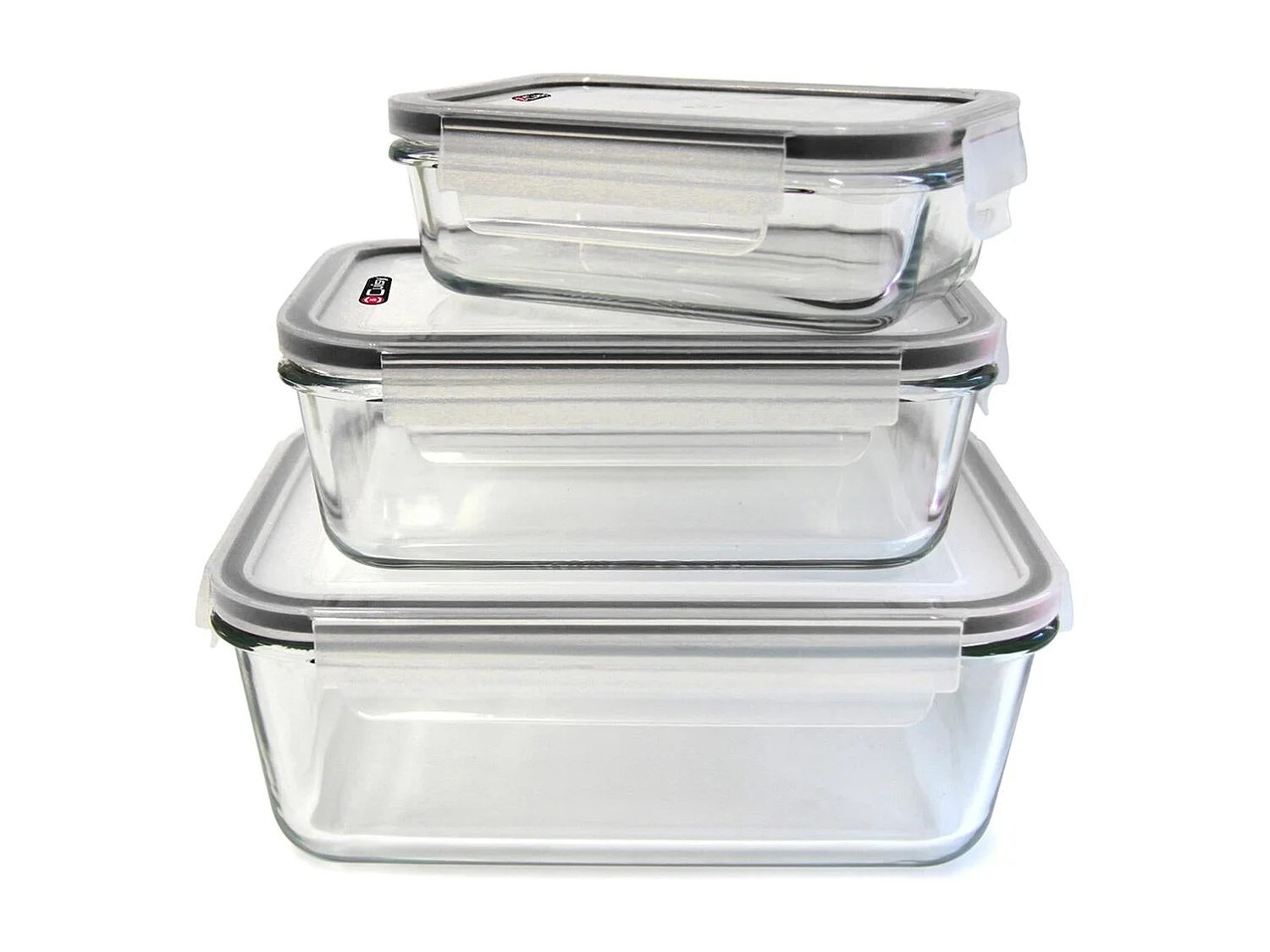 Ofenschale aus Glas mit hermetischem Deckel (3er-Pack)