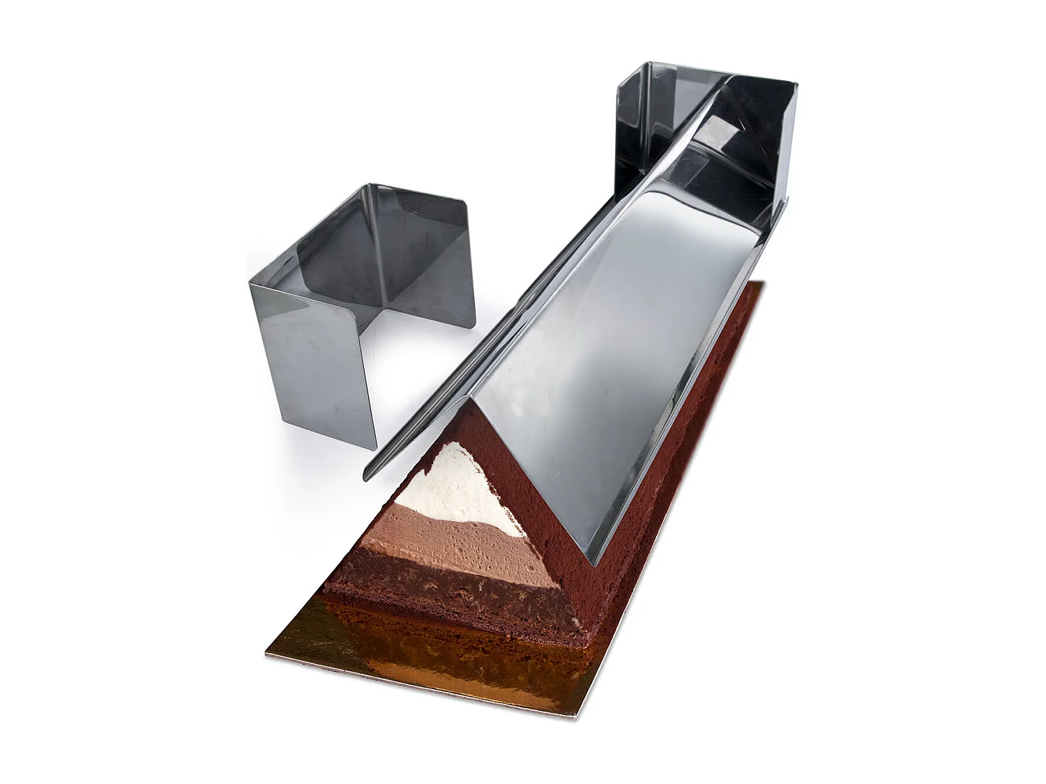 Moule A Buche Triangulaire 31x10cm Argent