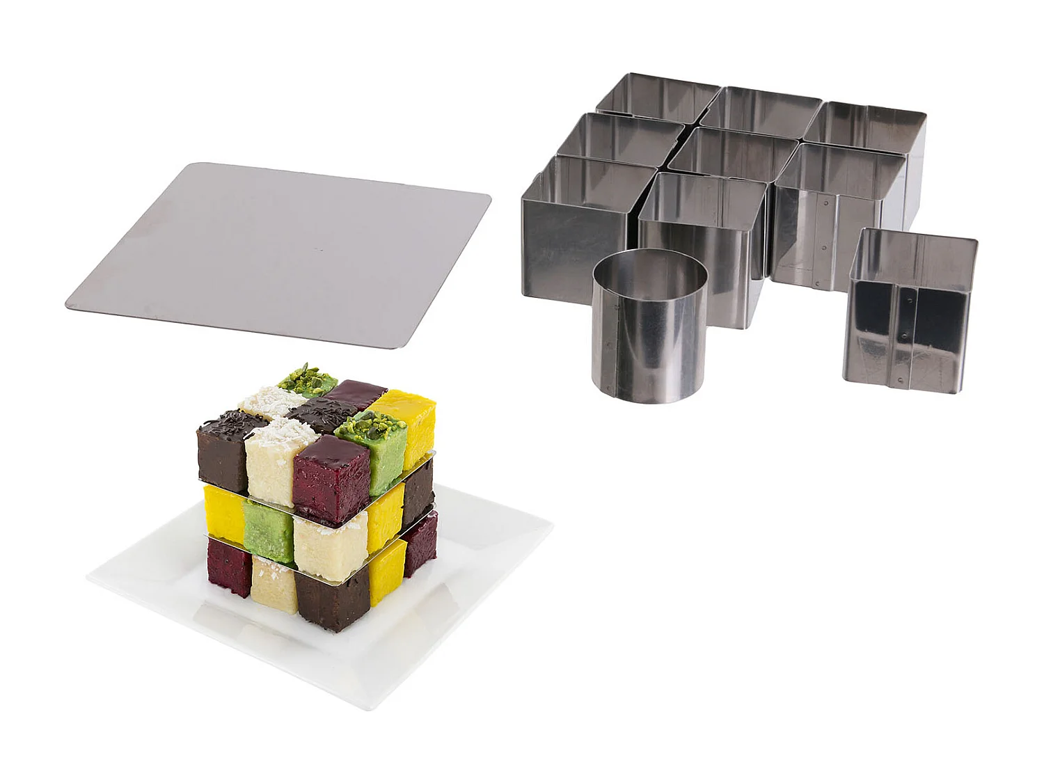 Moule Gateau Cubic Argent