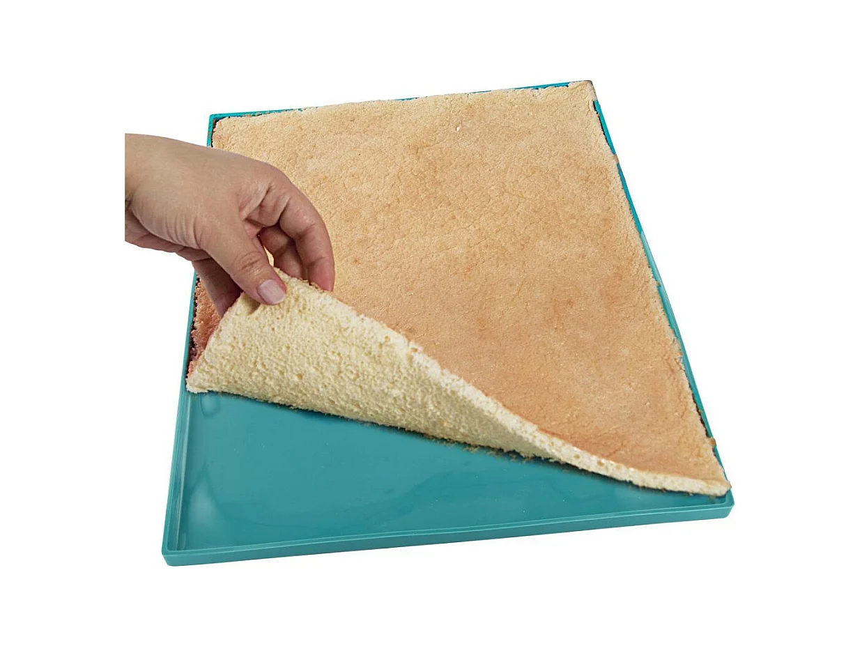 Coffret Buche Moule Plaque Genoise Spatule Argent, Bleu