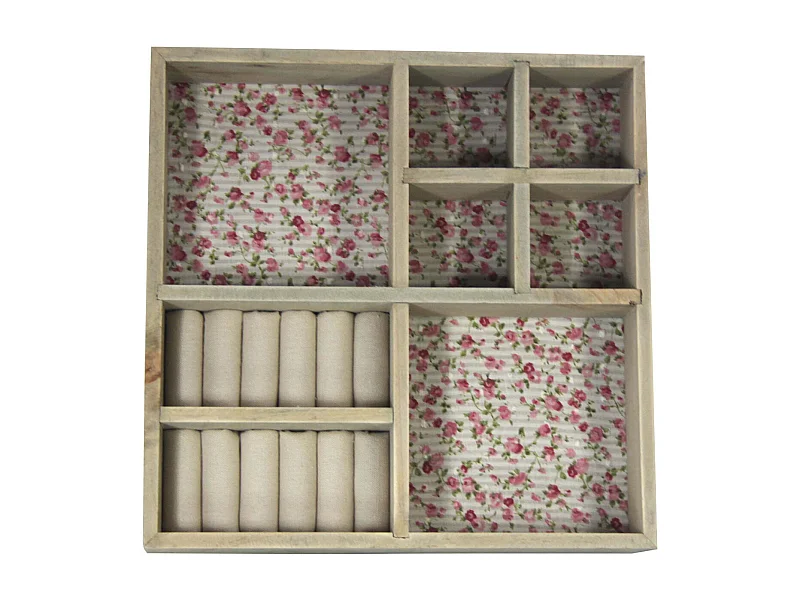 Schmuckschublade aus Holz Blumenmotive