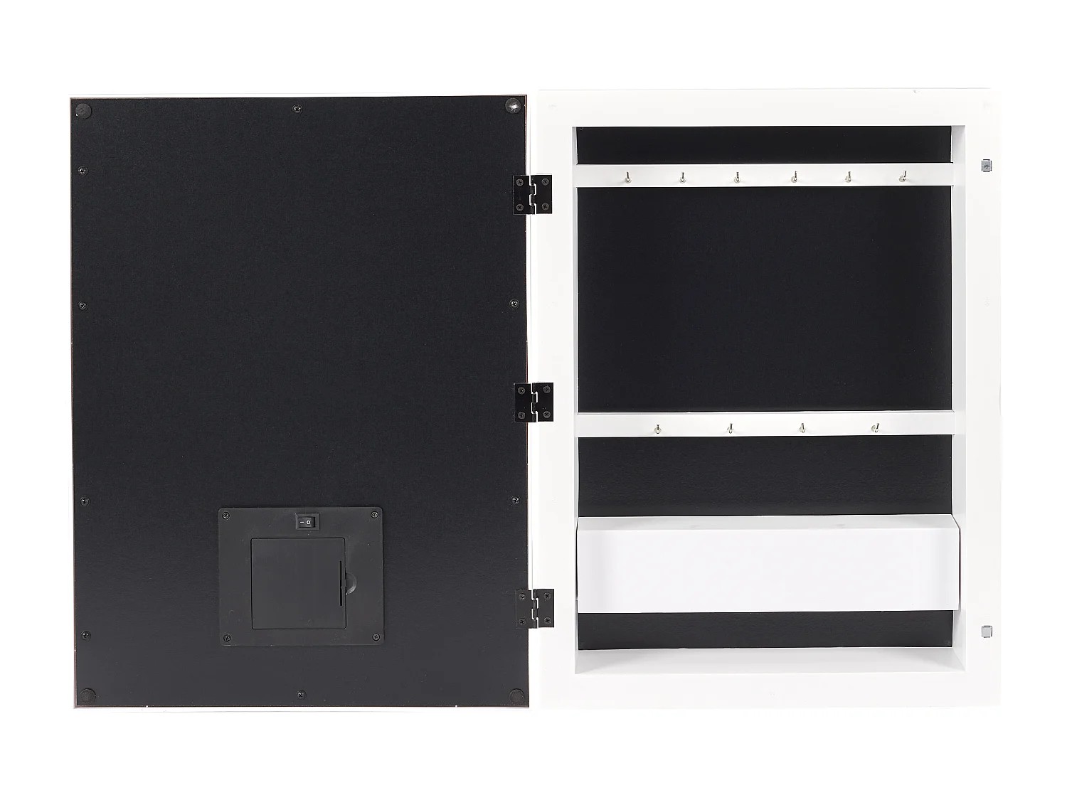 Armoire à Bijoux Design "Miroir LED" 40cm Blanc