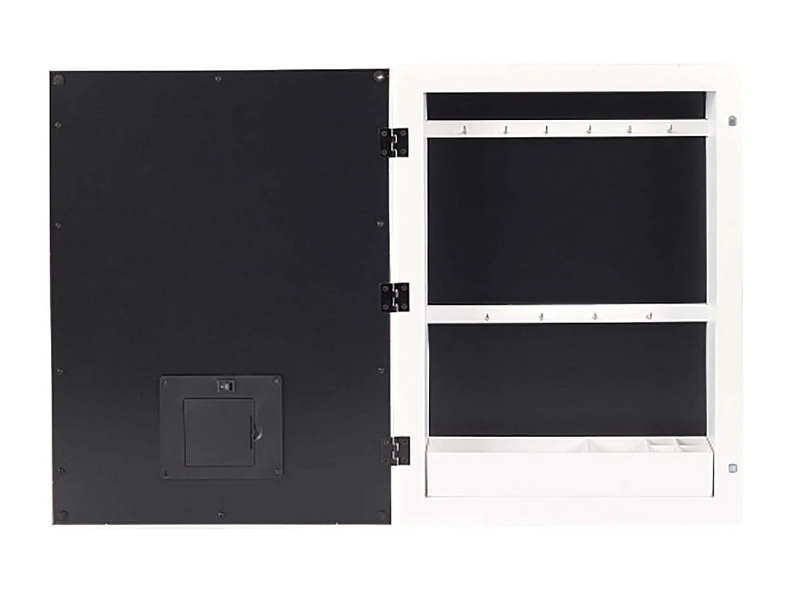 Armoire à Bijoux Design "Miroir LED" 40cm Blanc