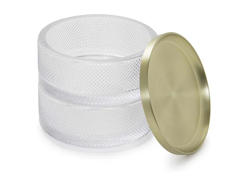 Joyero de cristal con tapa de latón Tesora