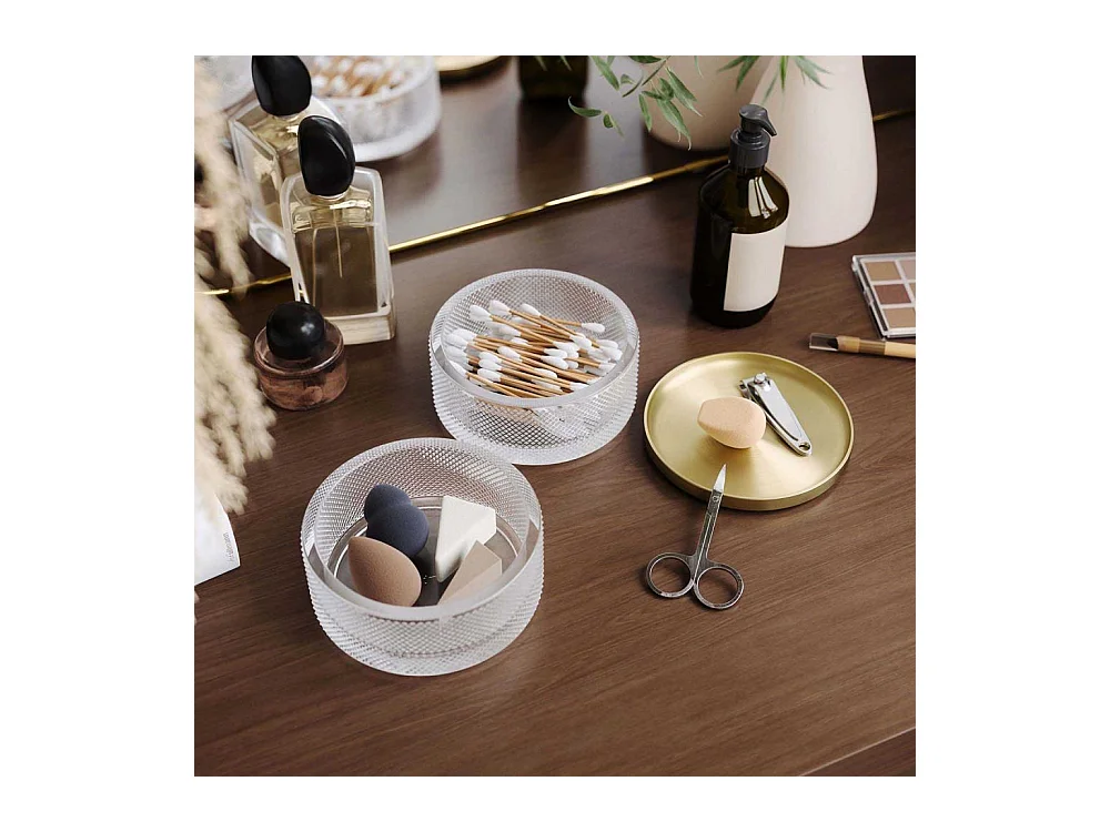 Boîte à bijoux verre couvercle laiton Tesora