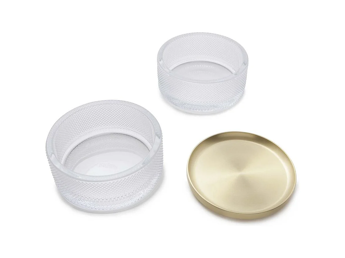 Boîte à bijoux verre couvercle laiton Tesora