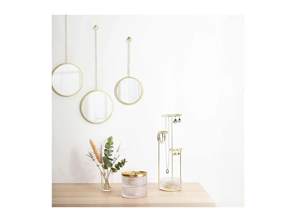 Boîte à bijoux verre couvercle laiton Tesora