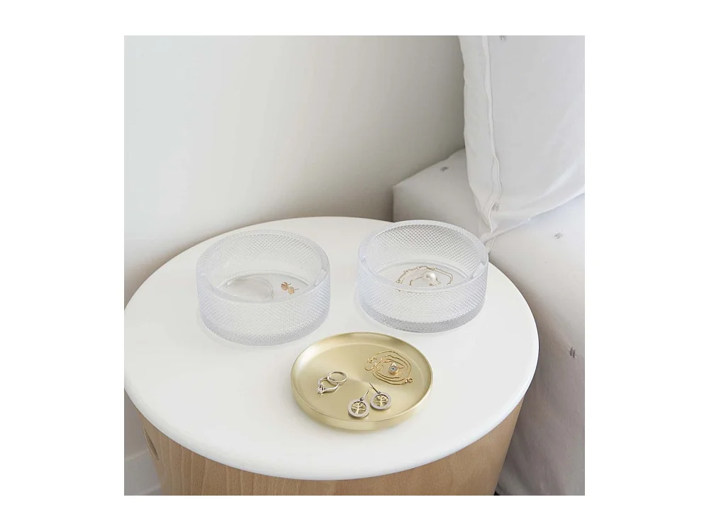 Boîte à bijoux verre couvercle laiton Tesora