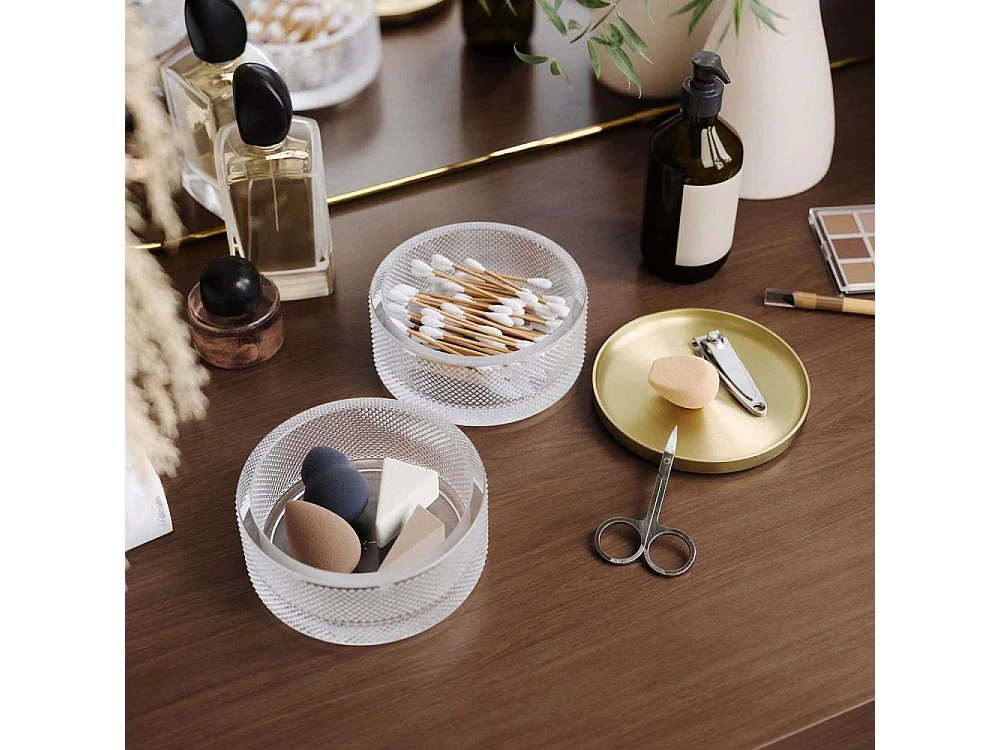 Portagioie in vetro con coperchio in ottone Tesora