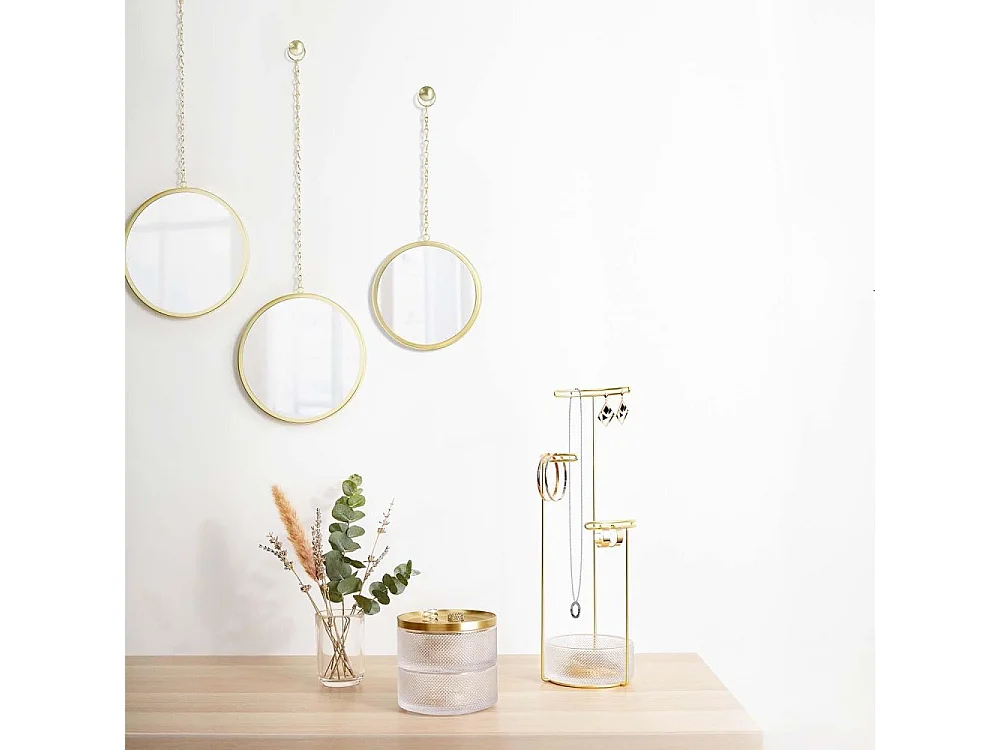 Portagioie in vetro con coperchio in ottone Tesora