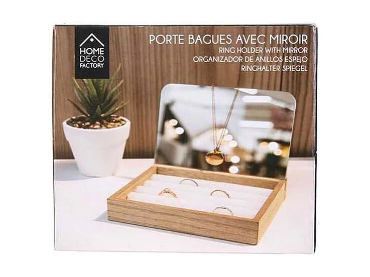 Porte Bagues Miroir Beige
