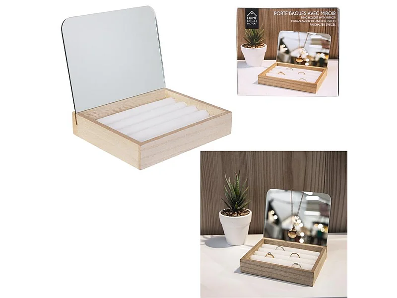 Porte Bagues Miroir Beige