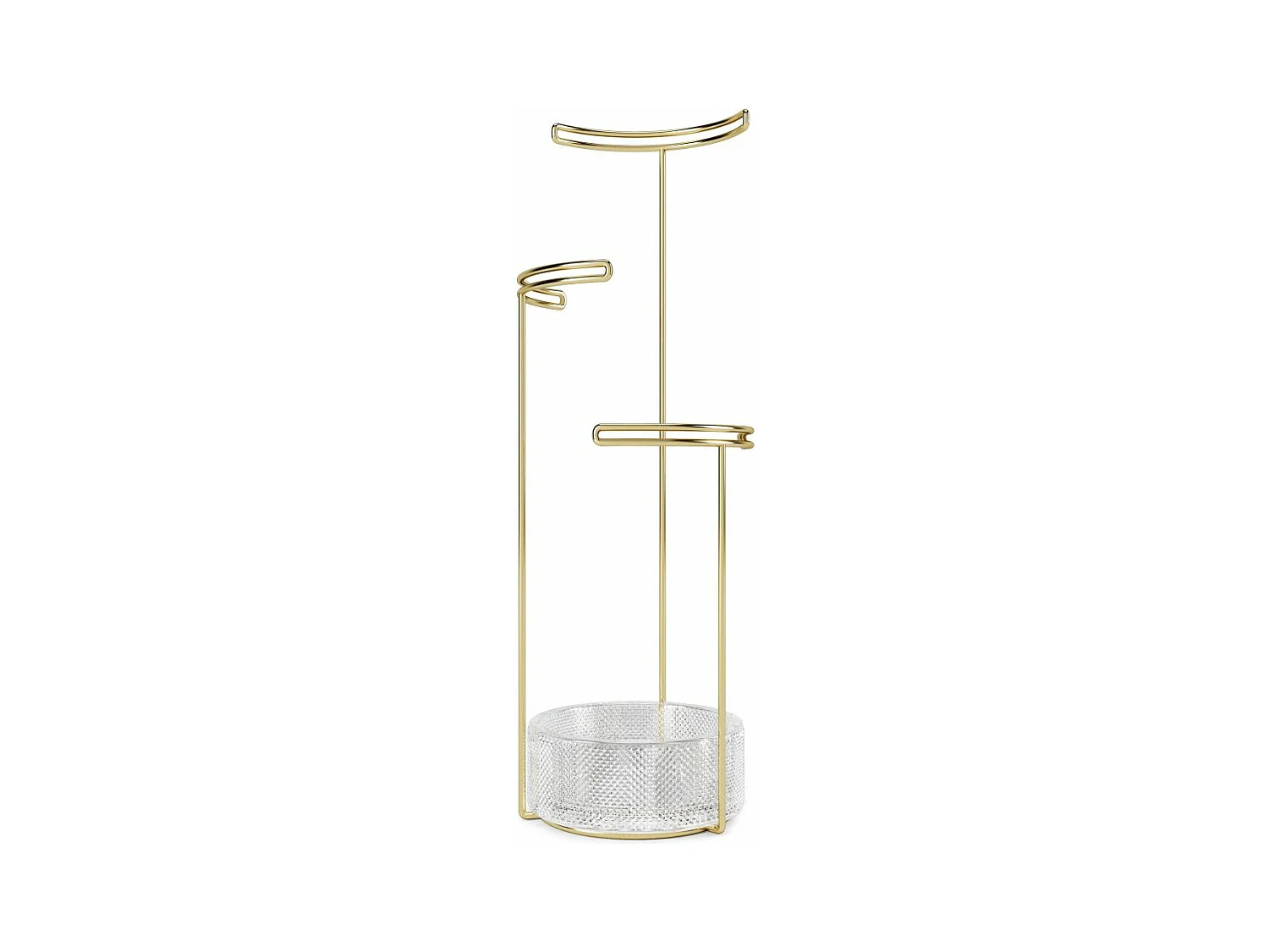 Support à bijoux en verre et métal doré Tesora