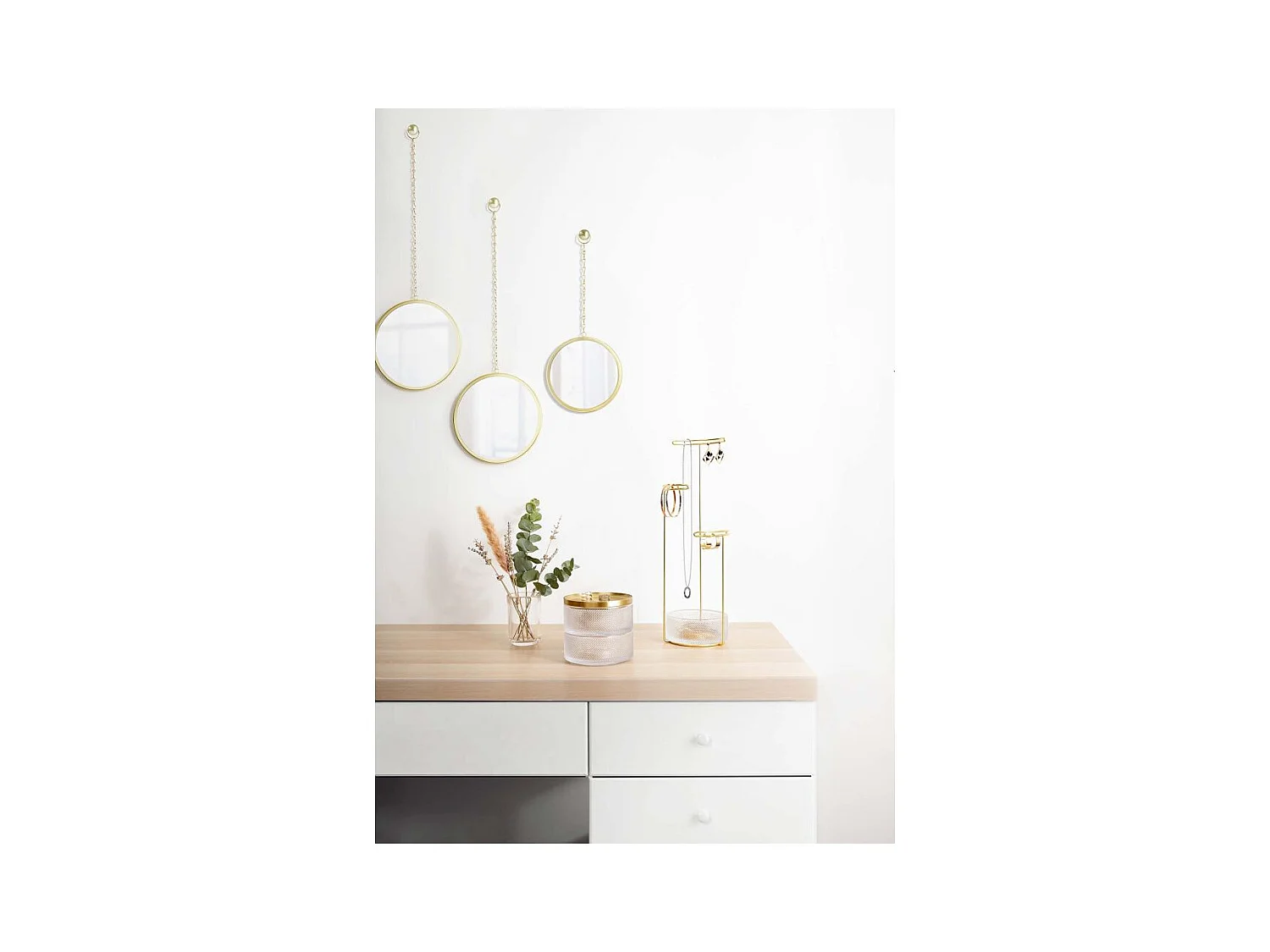 Support à bijoux en verre et métal doré Tesora