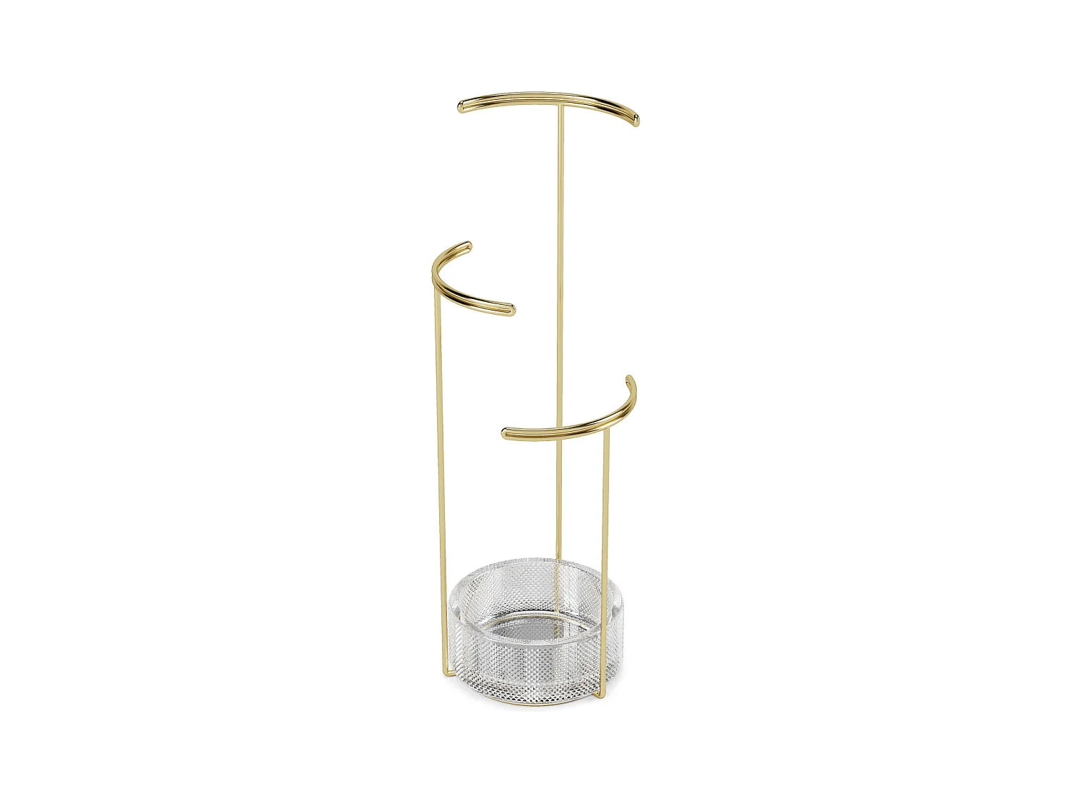 Support à bijoux en verre et métal doré Tesora
