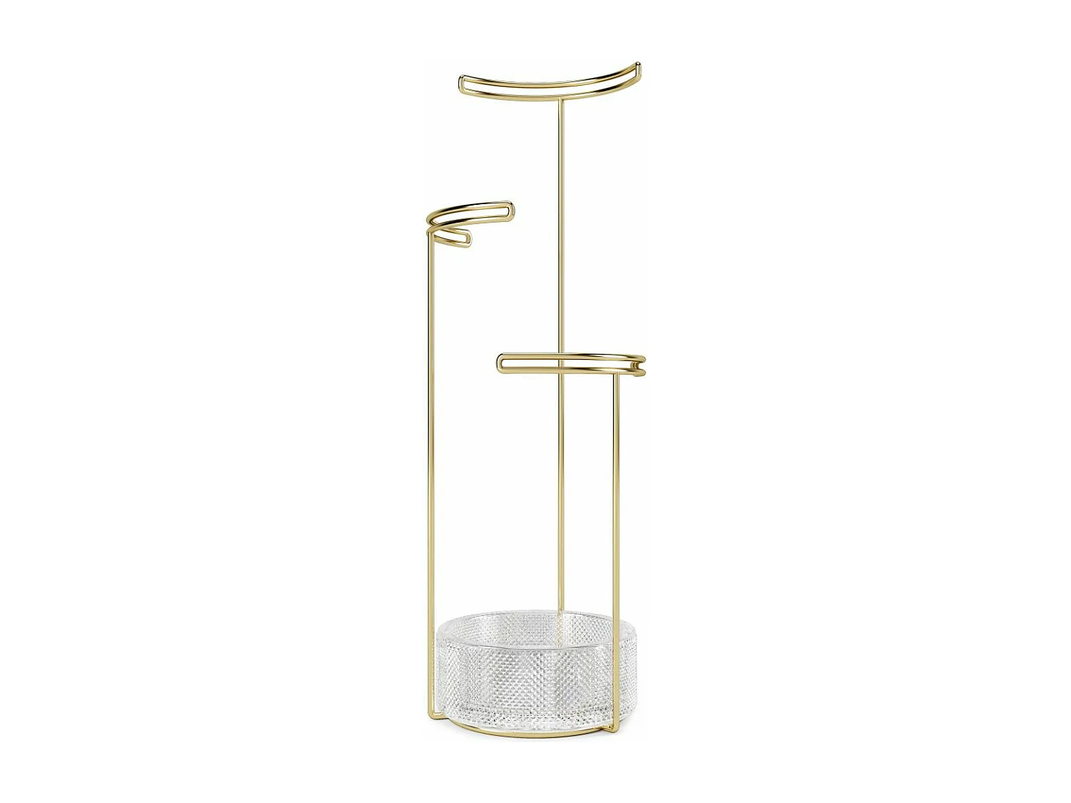 Support à bijoux en verre et métal doré Tesora