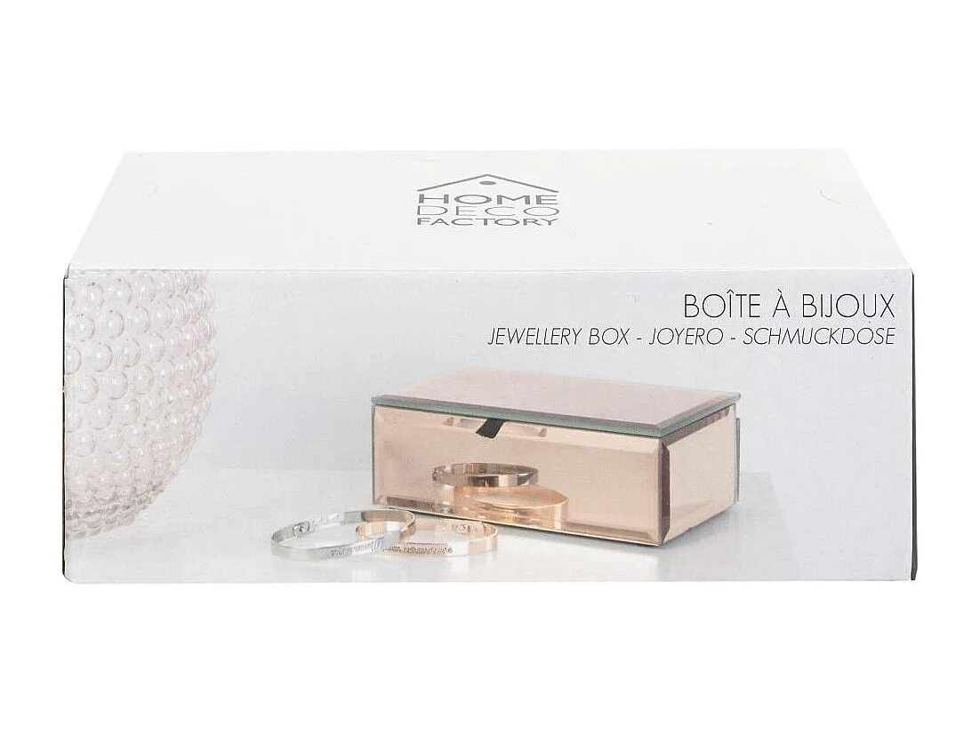 Boite A Bijoux Miroir Cuivre Rose, Cuivre
