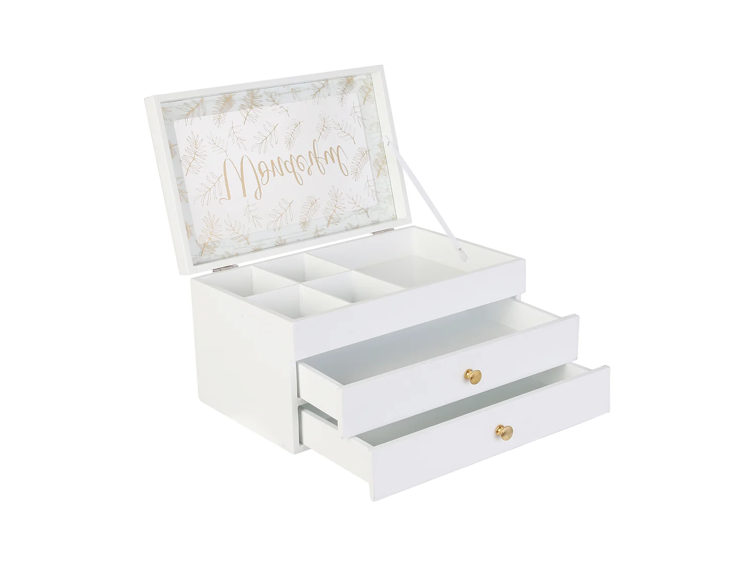 Schmuckkasten aus Holz mit 3 Ebenen "Wonderful"