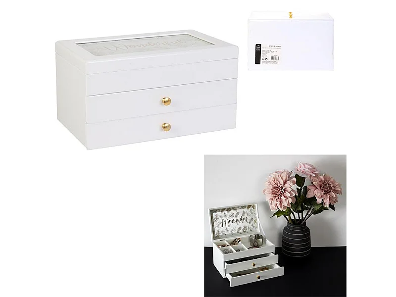 Boite A Bijoux Rangement Blanc