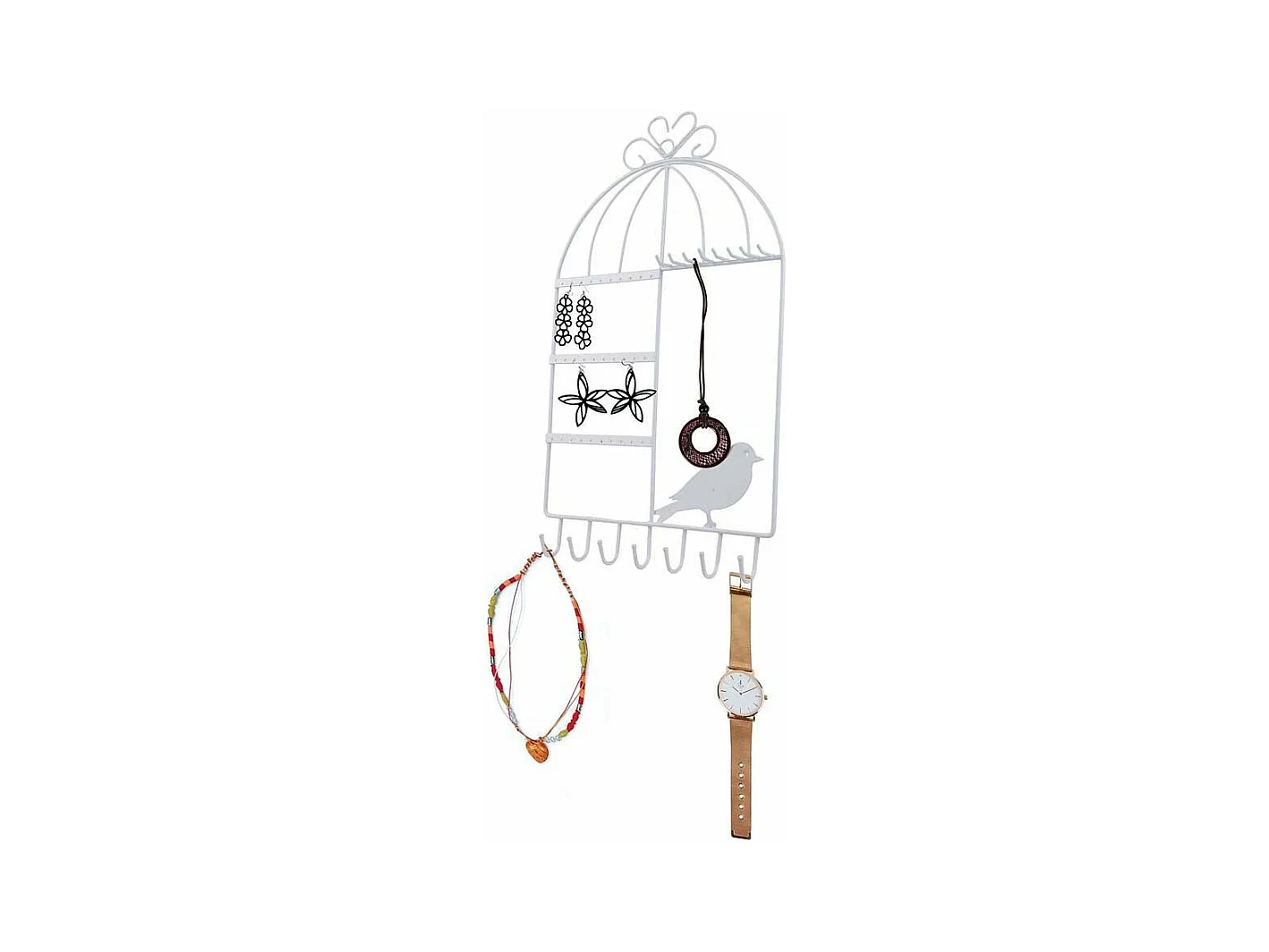 Vogelkäfigförmiger Schmuckständer "Home sweet home"
