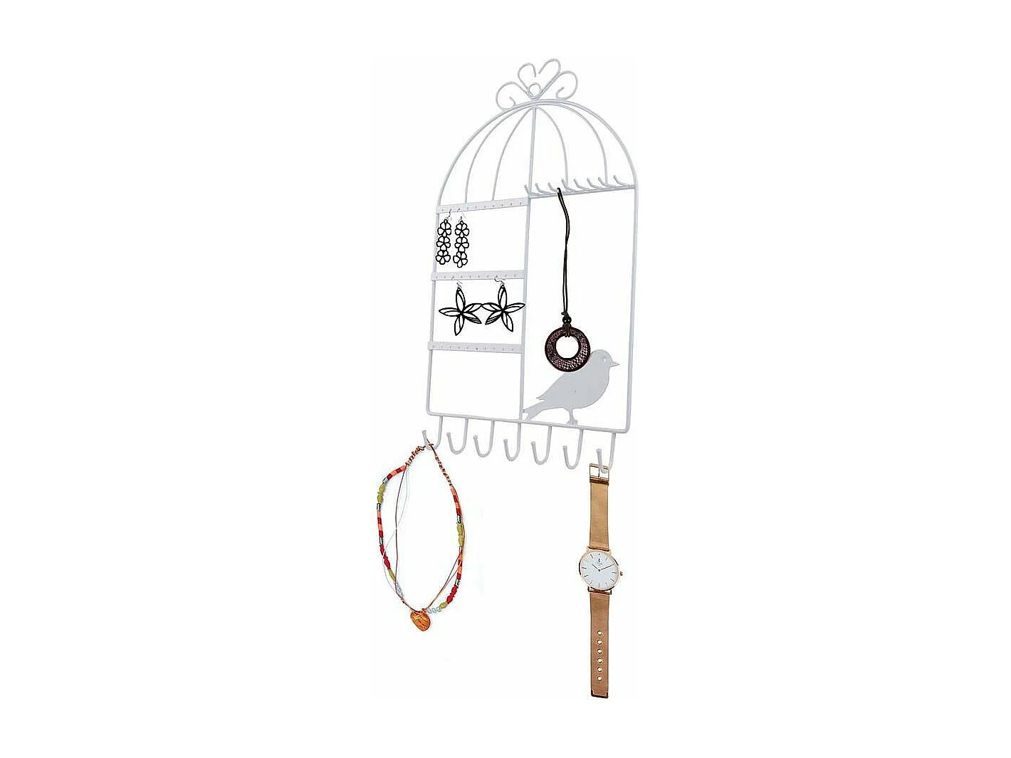 Porte bijoux cage à oiseaux Home sweet home Vert