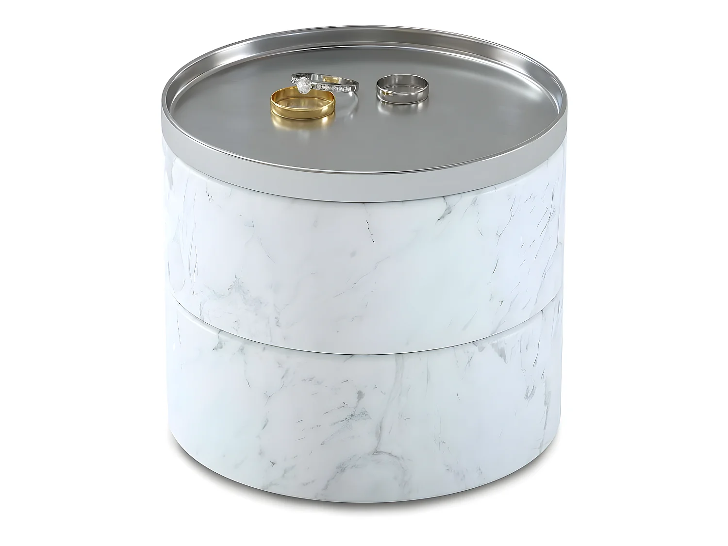 Boite à bijoux imitation marbre blanc Tesora