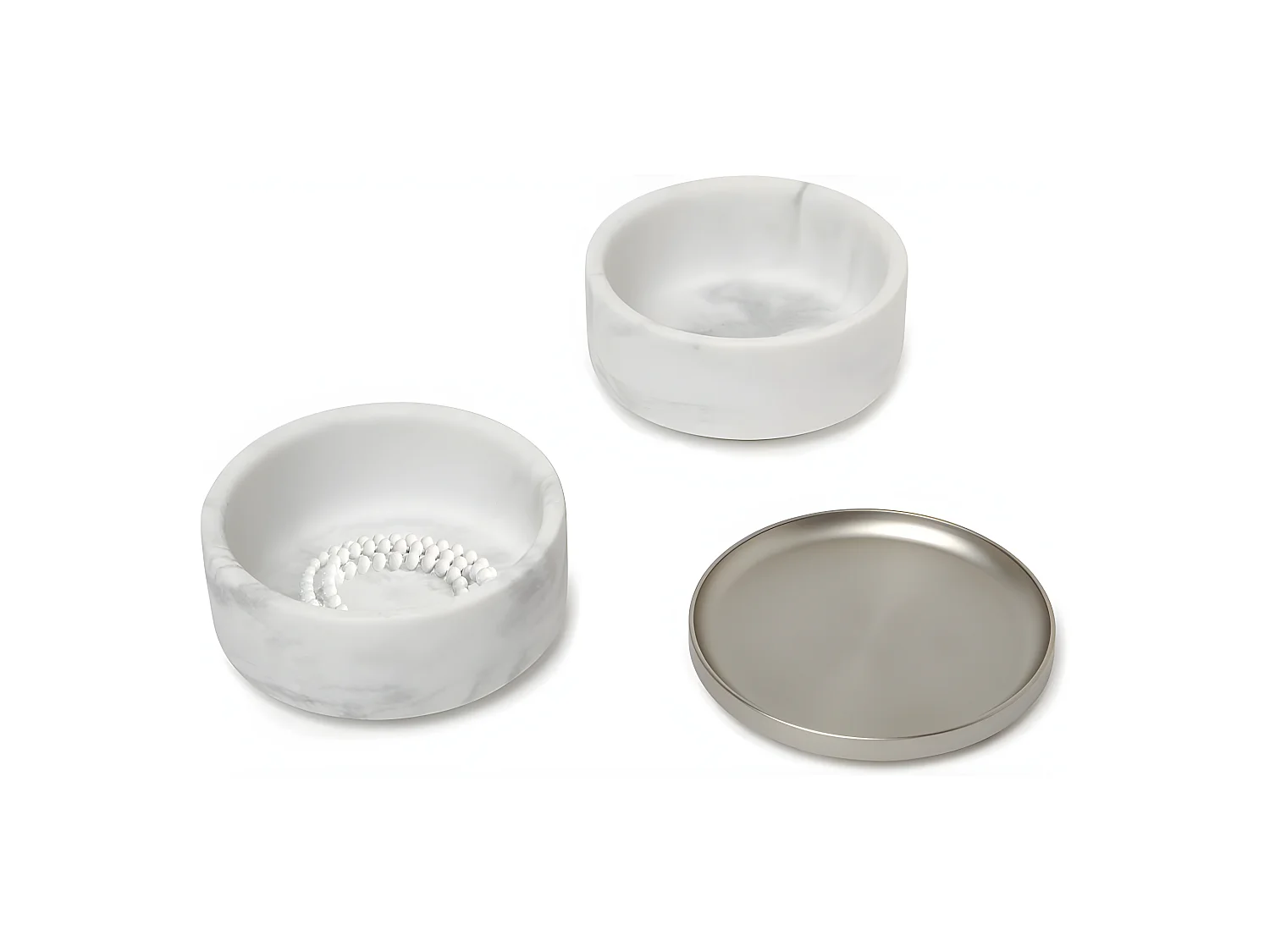 Boite à bijoux imitation marbre blanc Tesora