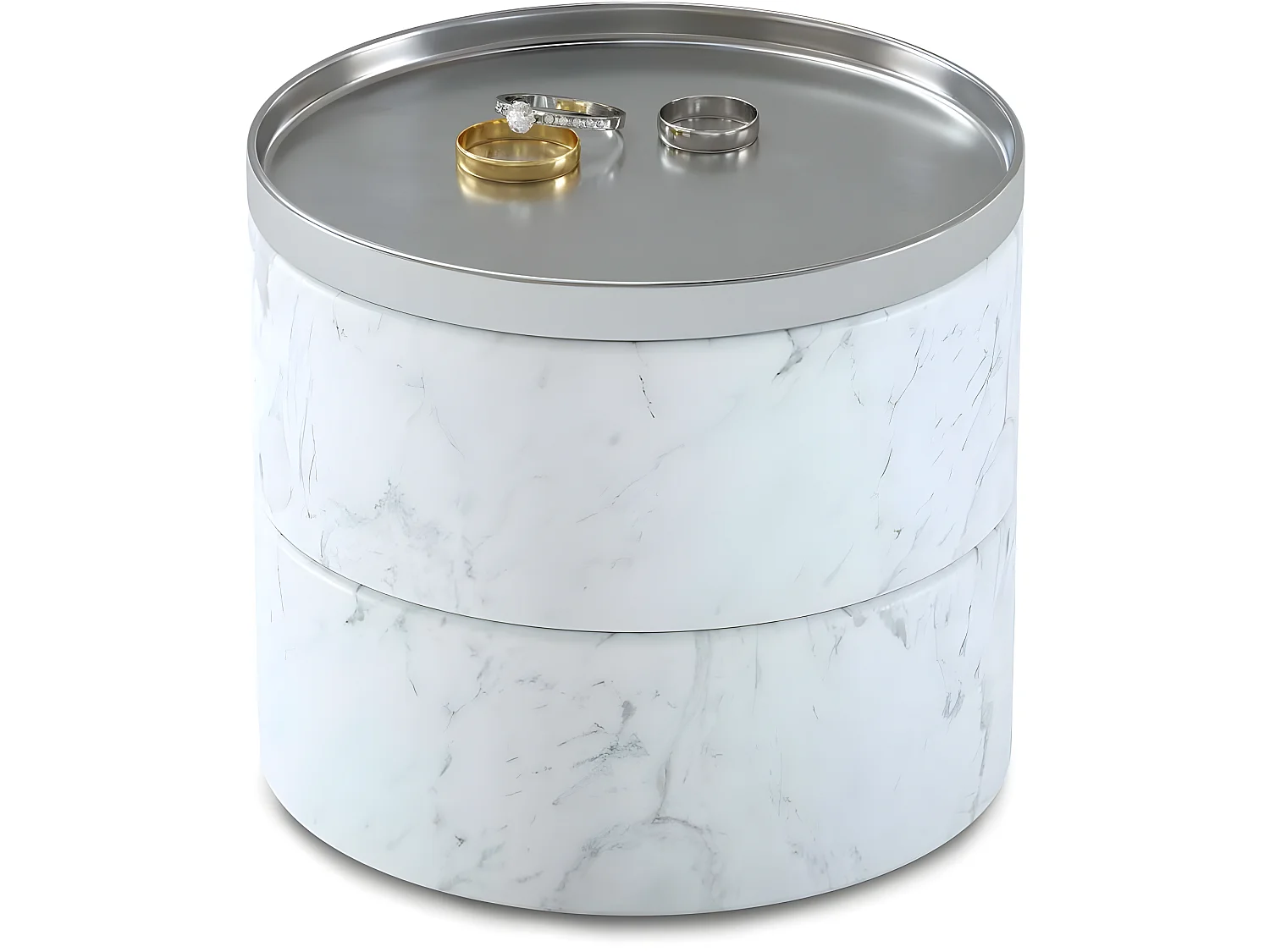 Schmuckkasten mit weißer Marmor-Optik "Tesora"