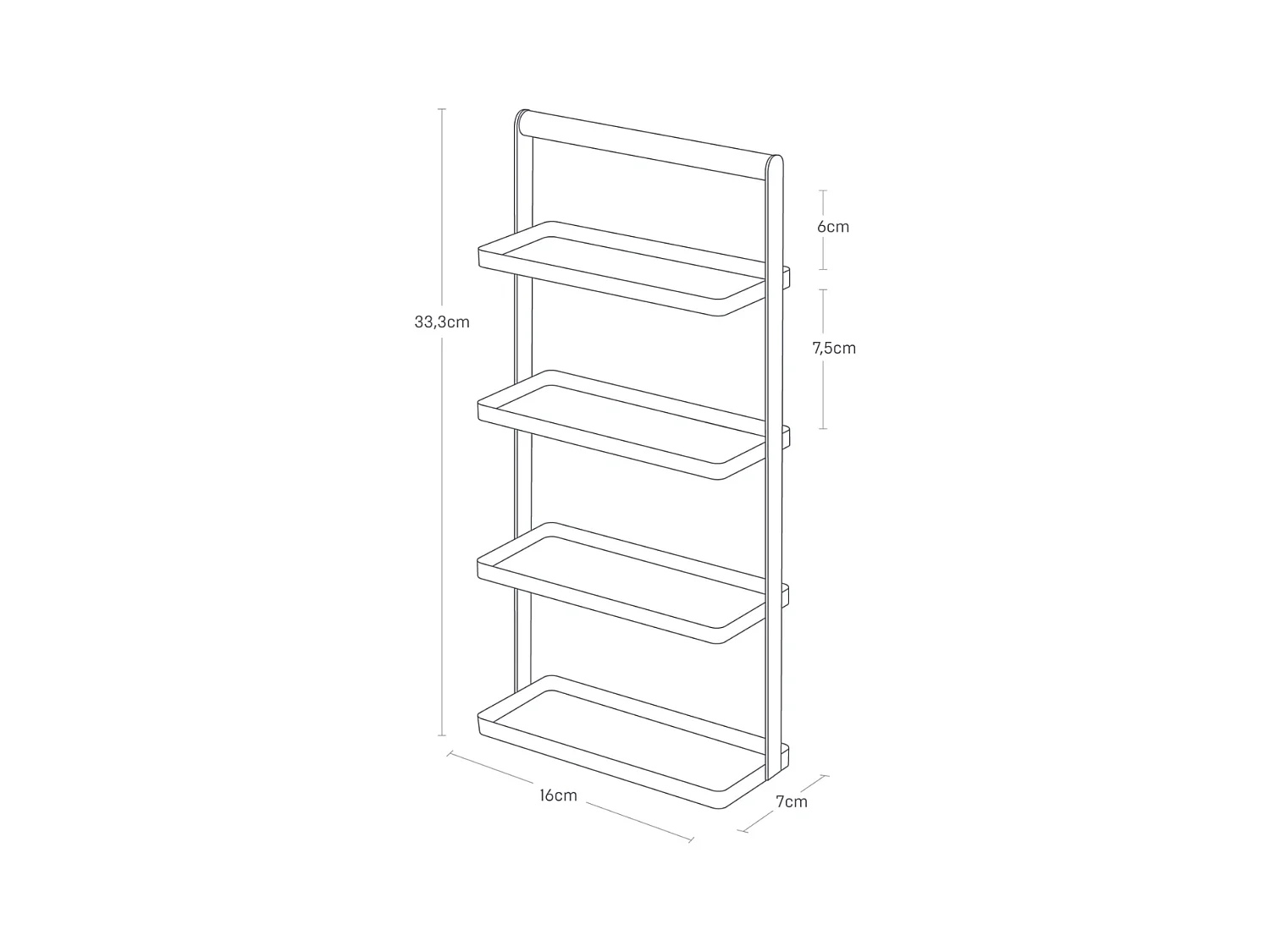 Support à accessoires à 4 niveaux H33 cm - TOSCA