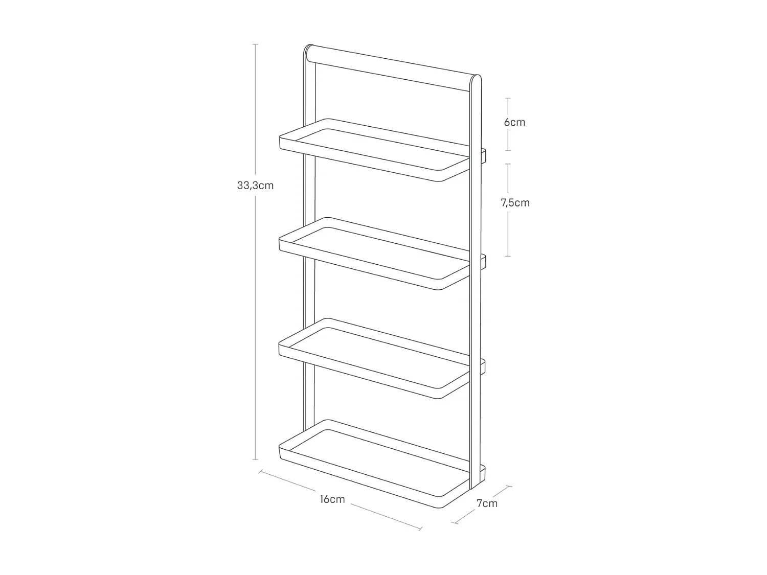 Support à accessoires à 4 niveaux H33 cm - TOSCA