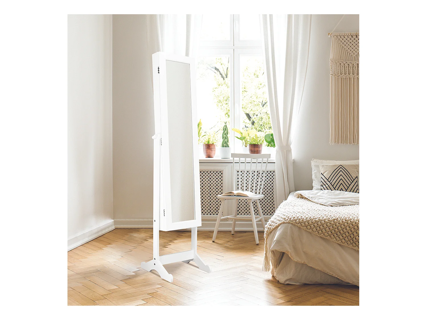 Armoire A Bijoux Sur Pied Verone Blanc