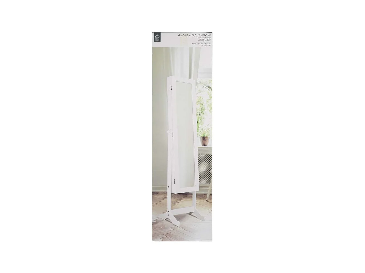 Armoire A Bijoux Sur Pied Verone Blanc