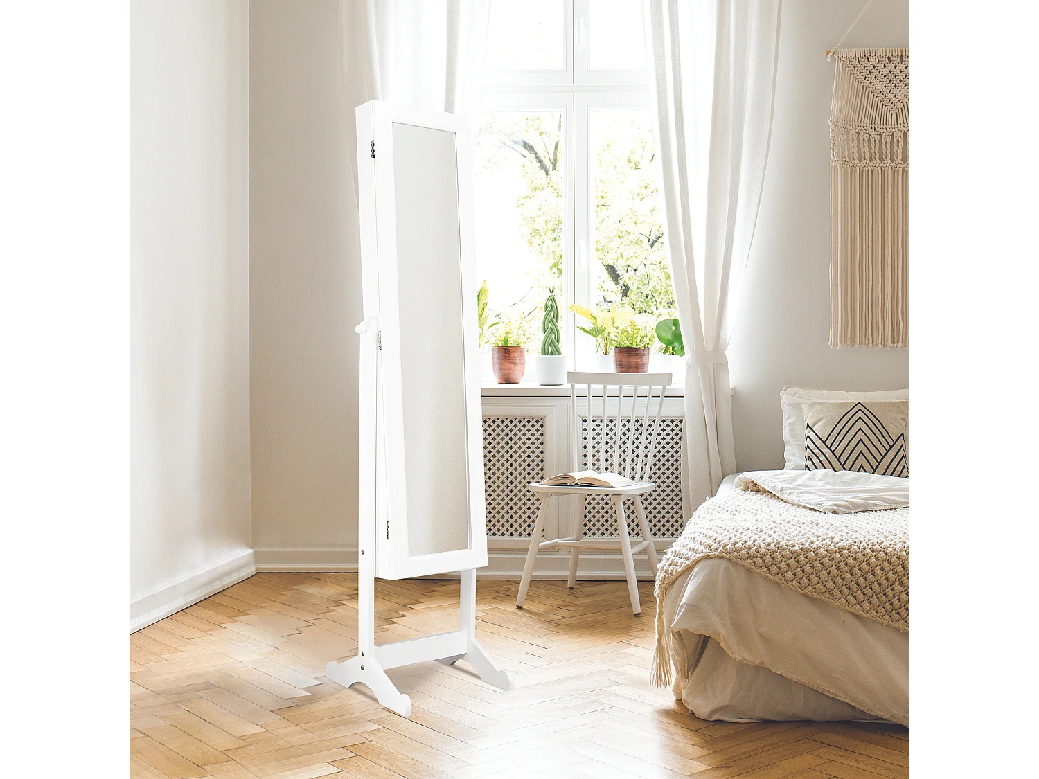 Armoire A Bijoux Sur Pied Verone Blanc